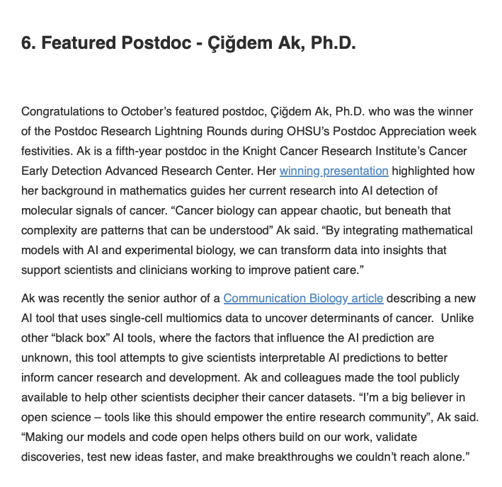 Featured Postdoc in October Newsletter