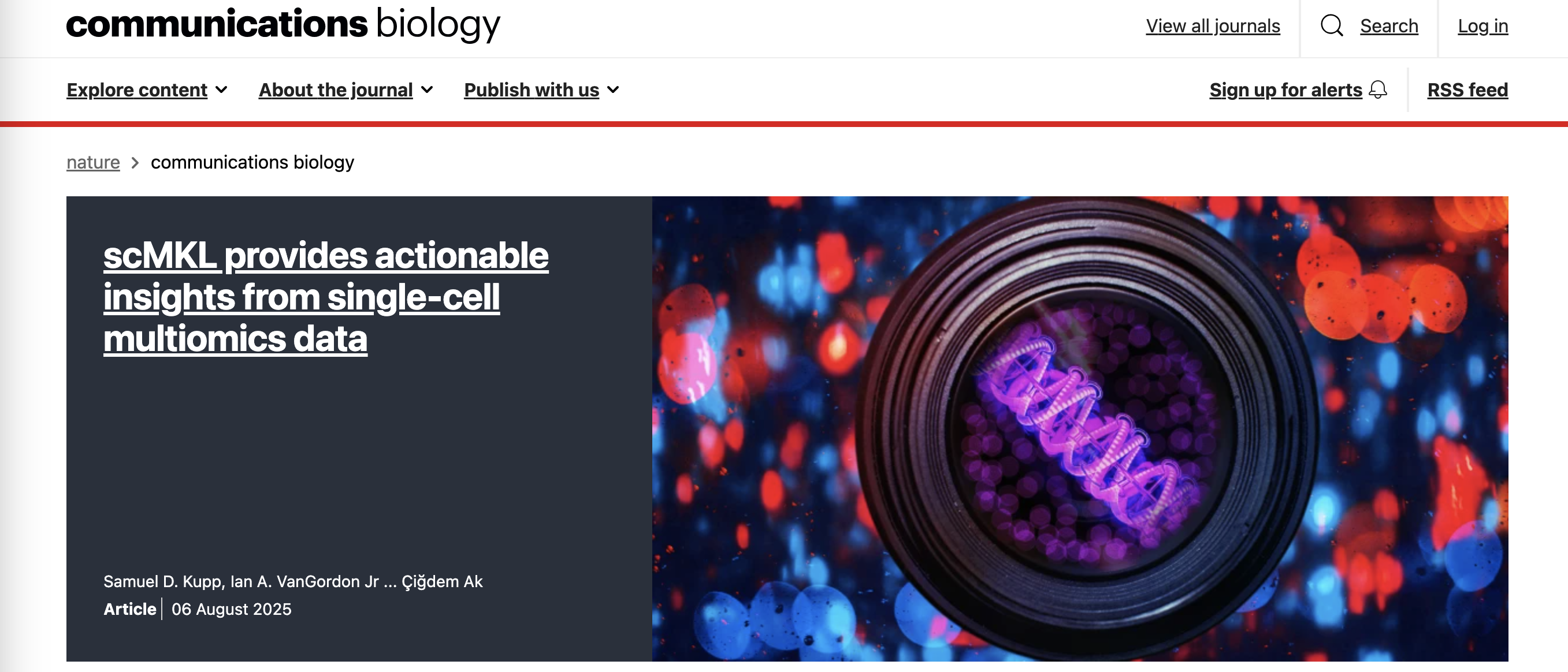 Screenshot of journal homepage